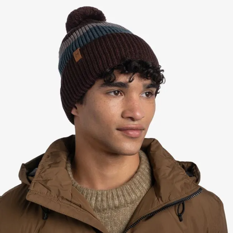 Buff Elon Knitted Hat in Maroon-2