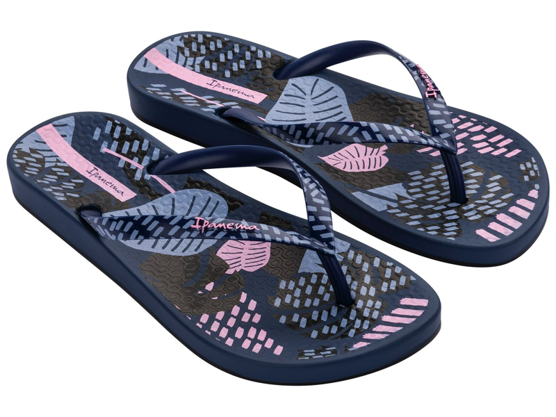 Ipanema Anatomic Nature Art Flip Flops Womens in Navy-2