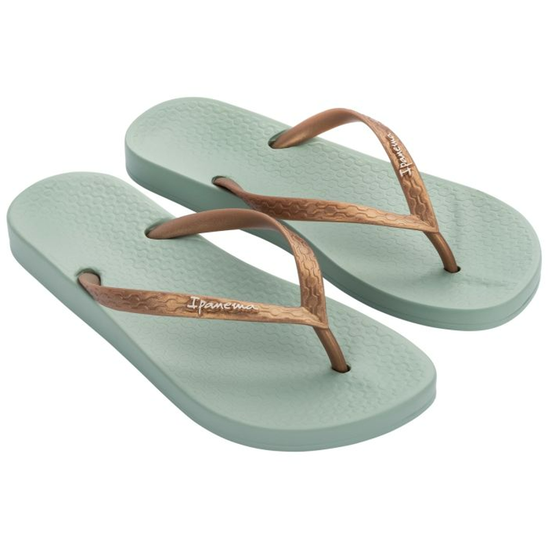 Ipanema Anatomica Flip Flop Womens in Tan Gold Mint-1