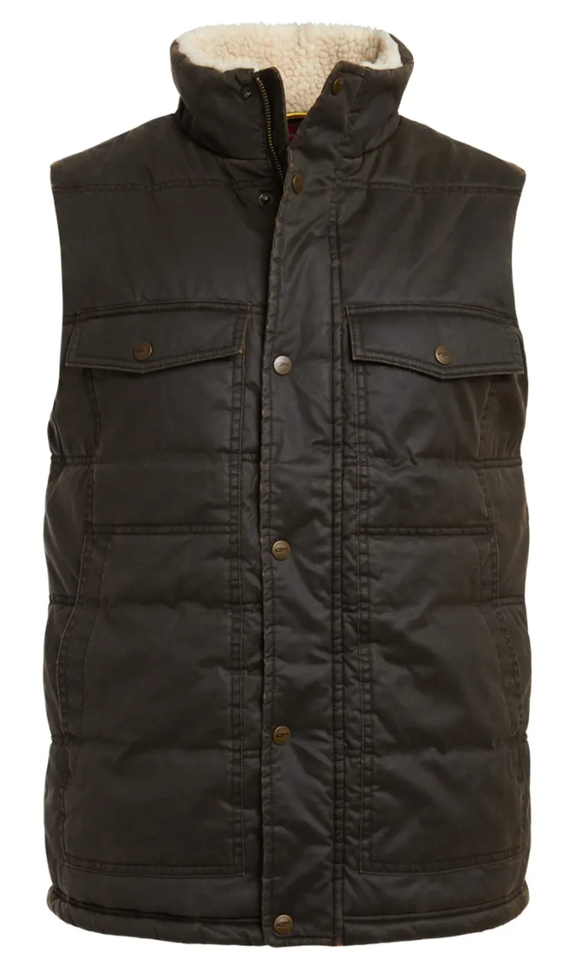 Weirdfish Austwell padded Gilet in Bark