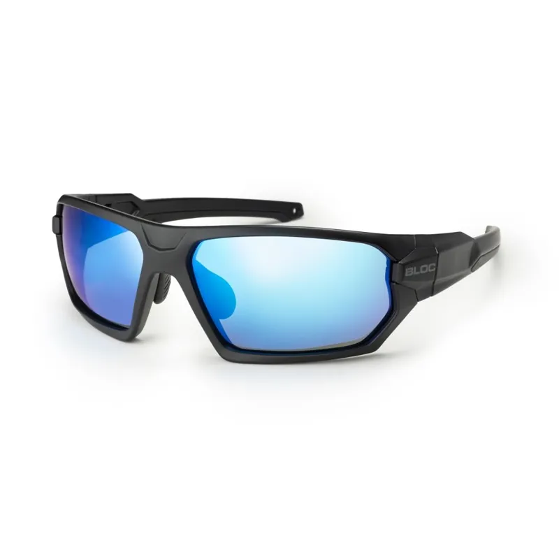 Bloc Twenty Five Sunglasses in Matt Black/Blue Mirror