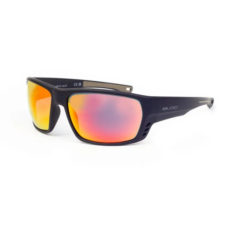 Bloc Warwick Sunglasses in Matt Black/Red Mirror