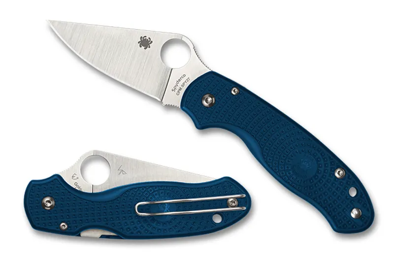 Spyderco Para 3 Plain Edge in Blue Fibreglass Reinforced Nylon CPM SPY27