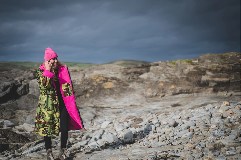 Dryrobe Advance Long Sleeve in Camouflage/Pink-5