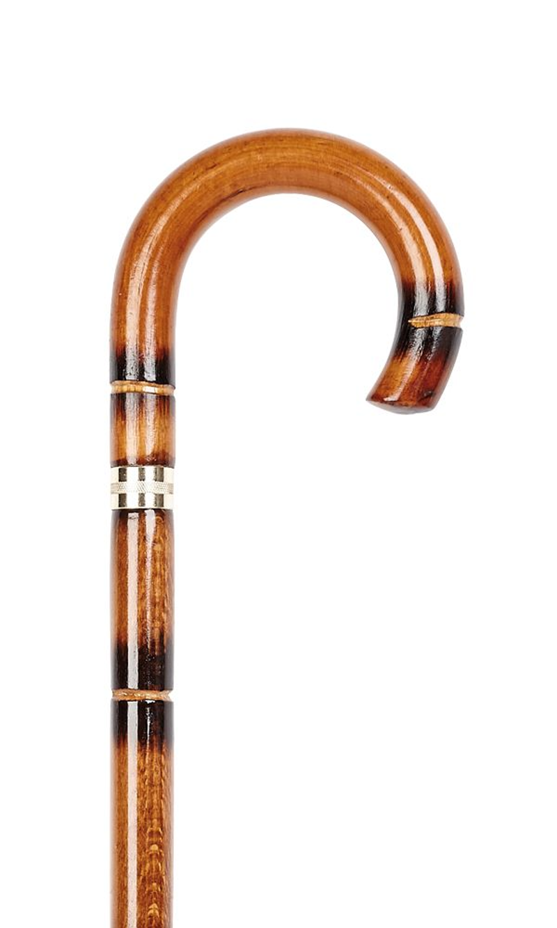 Charles Buyers Stained Beech Crook Walking Stick-1