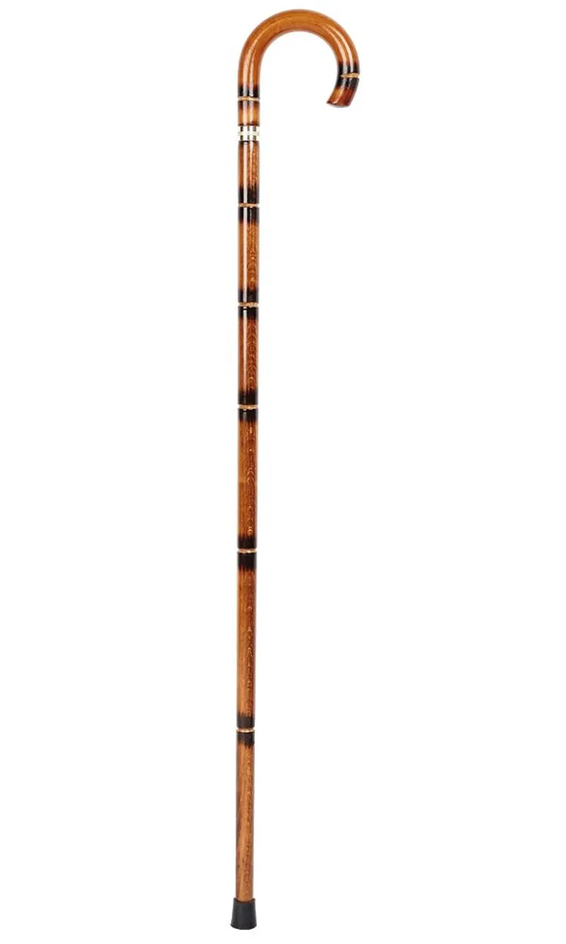 Charles Buyers Stained Beech Crook Walking Stick