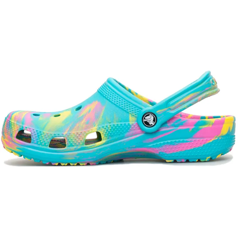 Crocs Classic Marbled Clog Kids in Aqua Multi-1