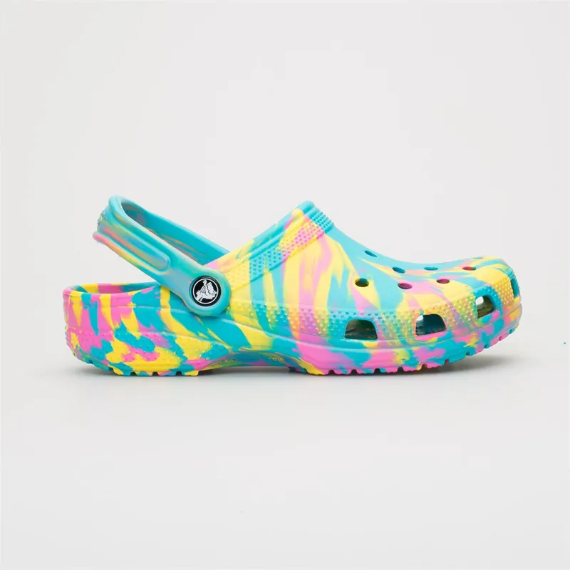 Crocs Classic Marbled Clog Kids in Aqua Multi
