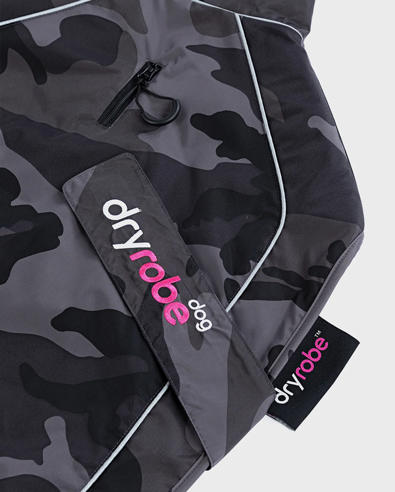 Dryrobe Dog Drying Robe V3 in Black Camo/Pink-3
