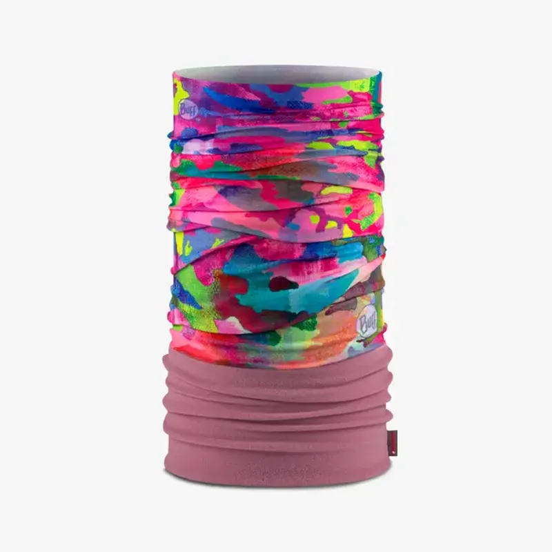 Buff Polar Neck Tube Kids in Chroma Fushia