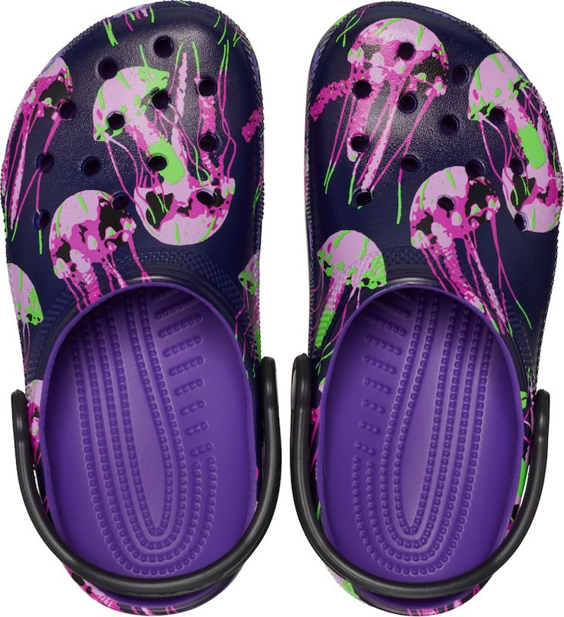 Crocs Classic Meta Scape Clog Kids in Neon Purple/Multi-3