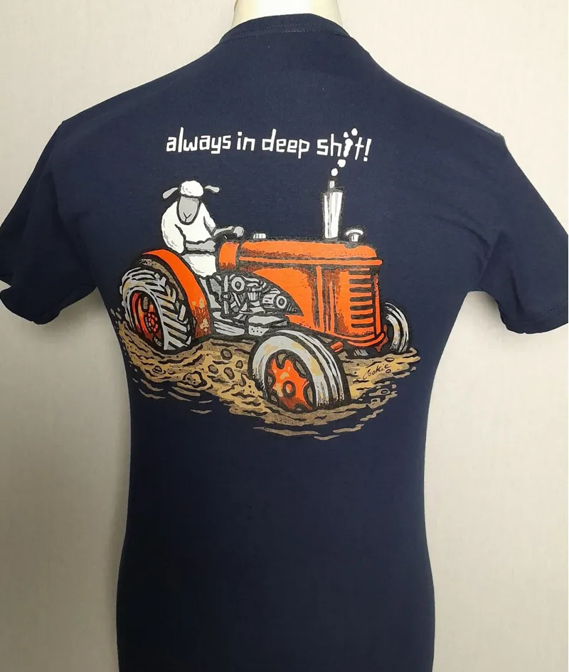 Baaad Flockers Always in Deep Sh t! T-shirt Mens in Navy