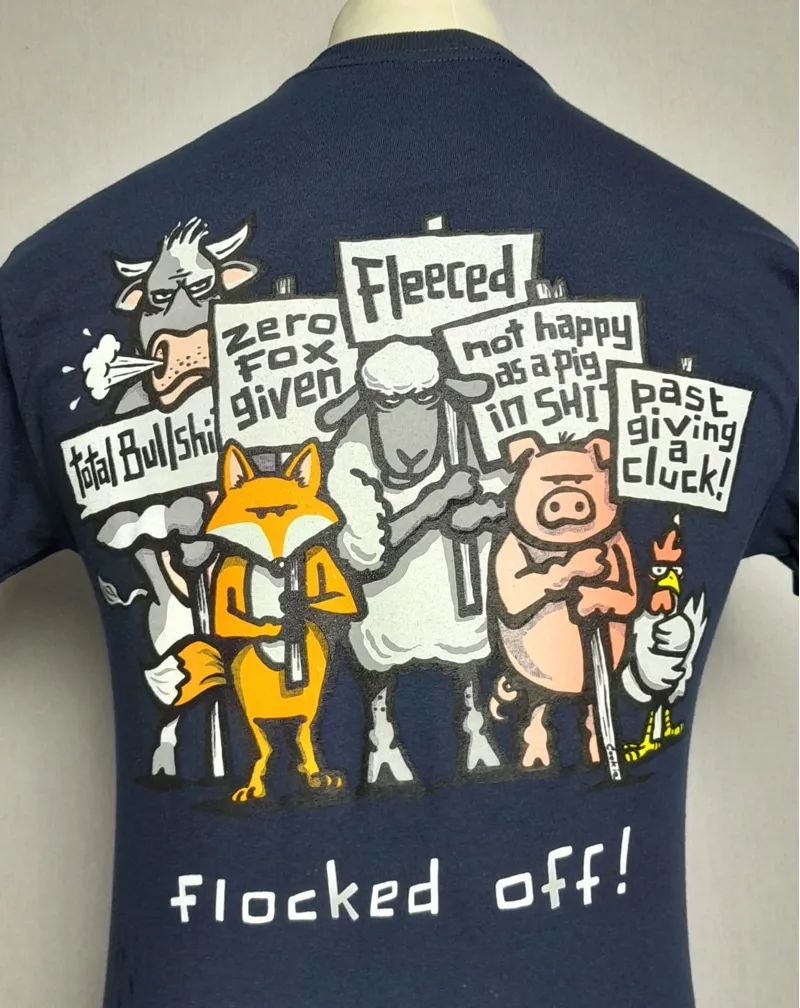 Baaad Flockers Flocked Off! Mens T-shirt in Navy