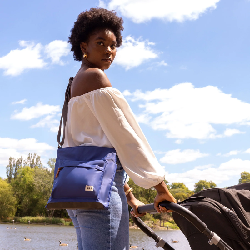 Roka Kennington B Sustainable Cross Body Bag in Burnt Blue-6