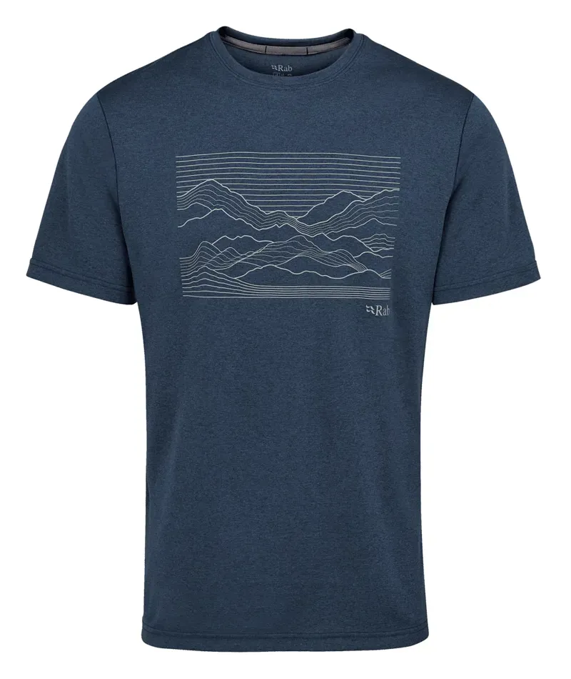 Rab Mantle Outline Tee Mens in Tempest Blue