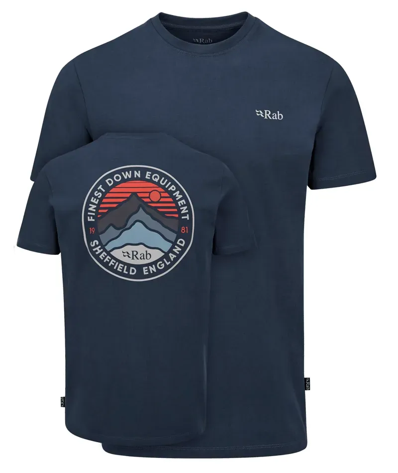 Rab Basecamp 3 Peak Tee Mens in Tempest Blue