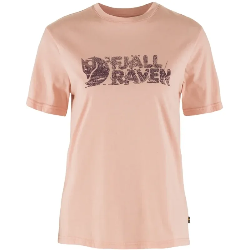 Fjallraven Lush Logo T-shirt Womens in Chalk Rose