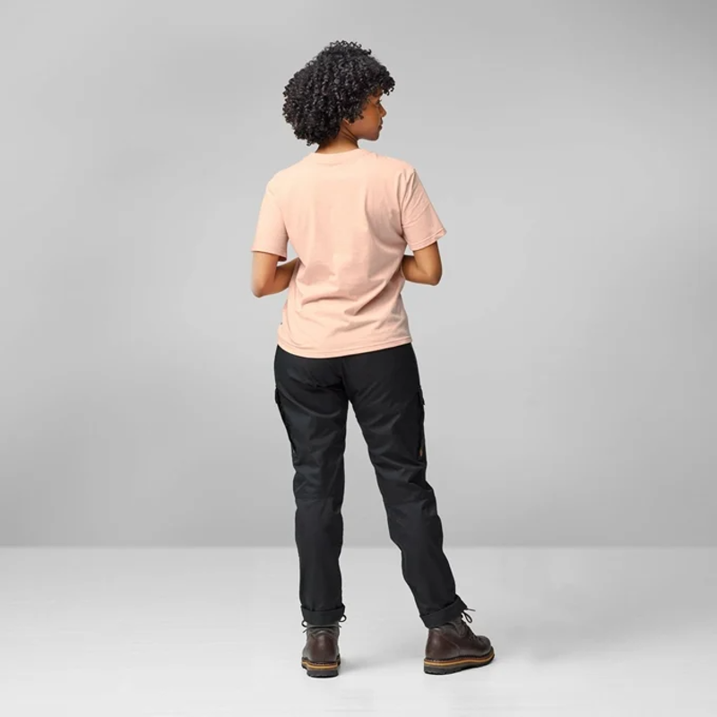 Fjallraven Lush Logo T-shirt Womens in Chalk Rose-3