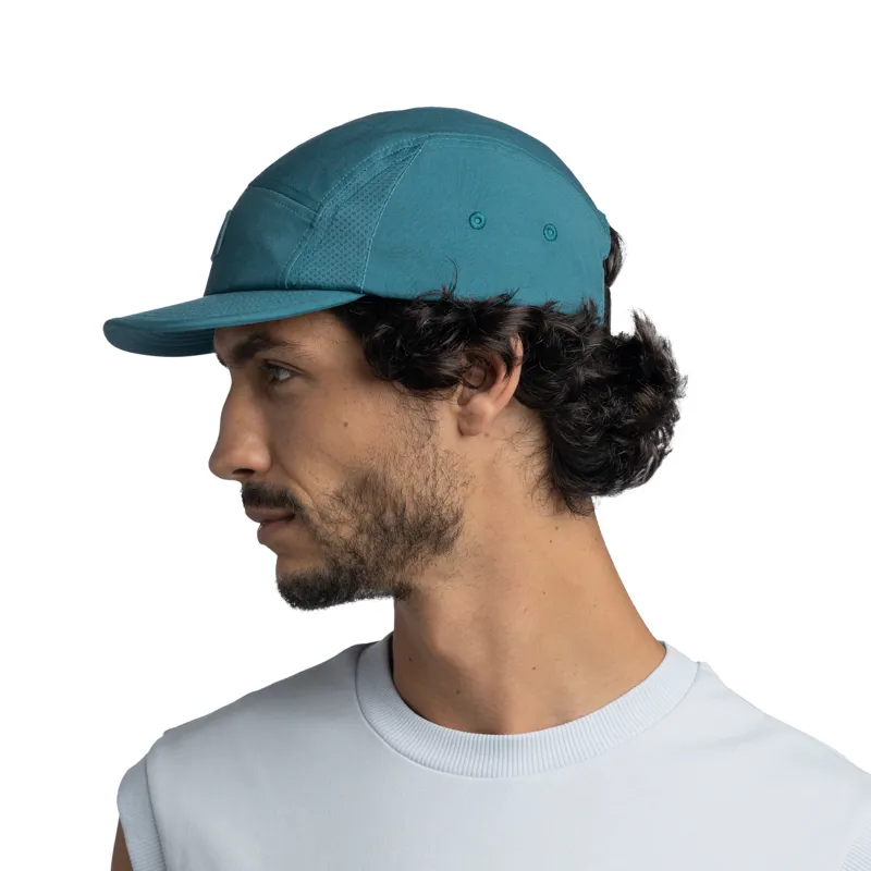 Buff  5 Panel Go Cap in Solid Teal