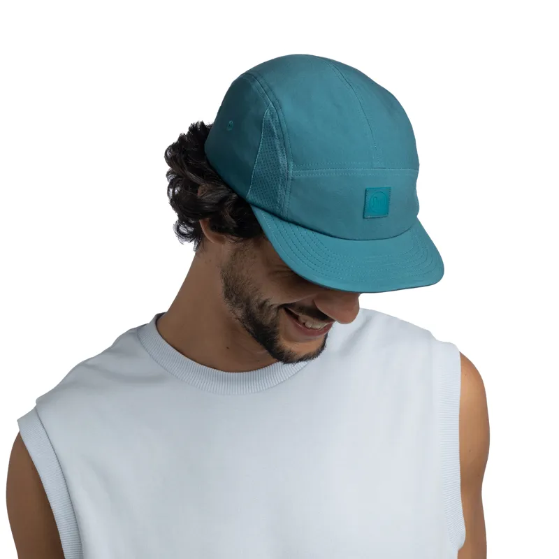 Buff  5 Panel Go Cap in Solid Teal-2