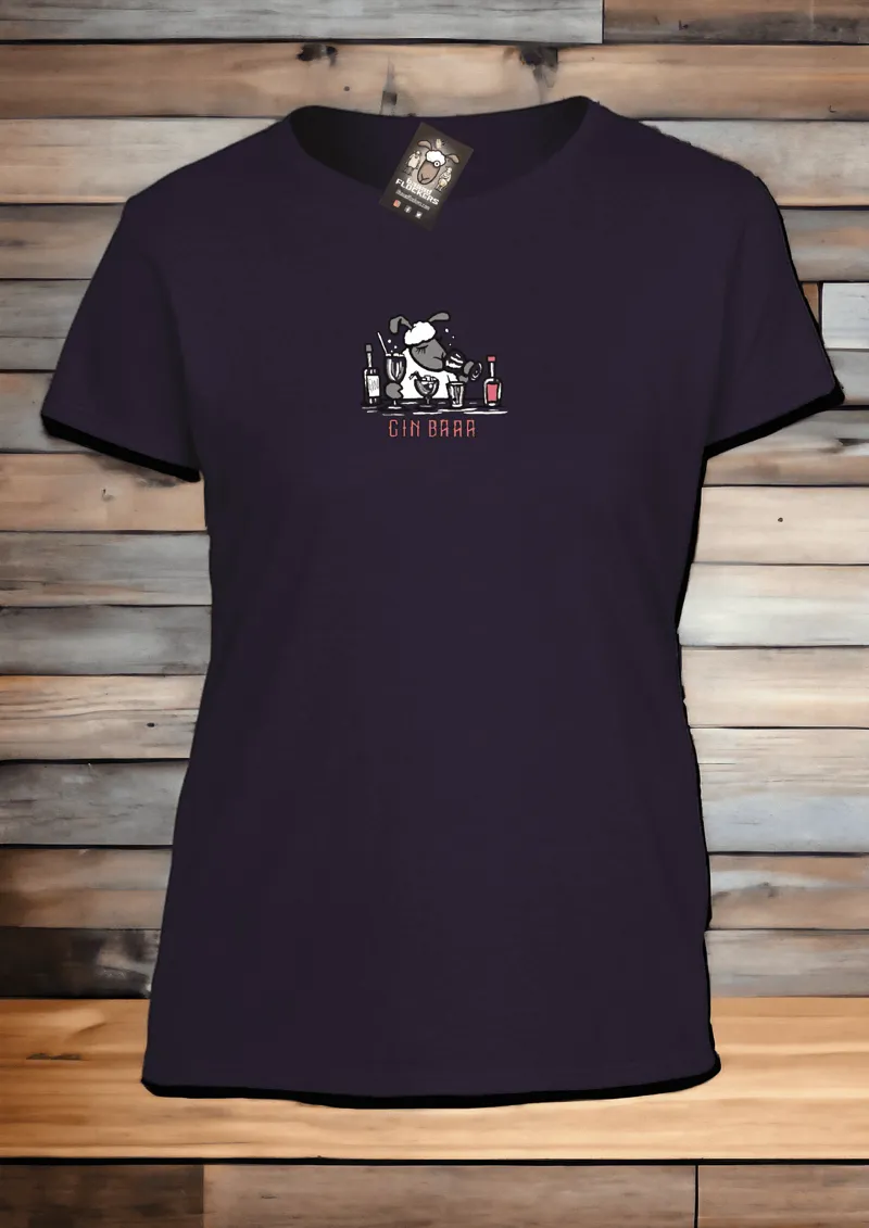 Baaad Flockers Gin Baaa T-shirt Womens in Navy