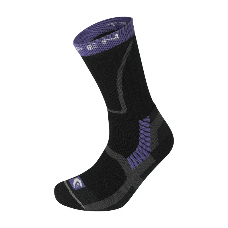 Lorpen T3 Women Midweight Hiker ECO Socks in Black/Purple