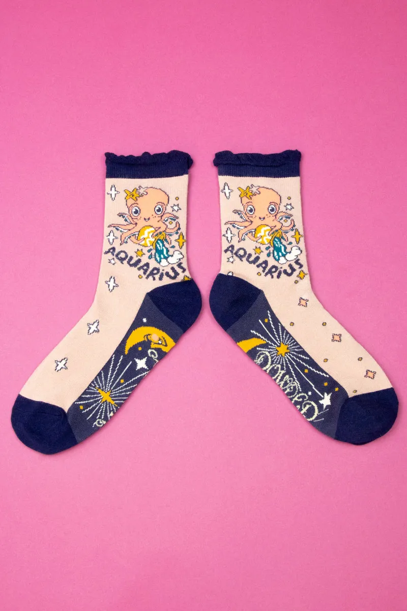 Powder Zodiac Socks Womens Aquarius