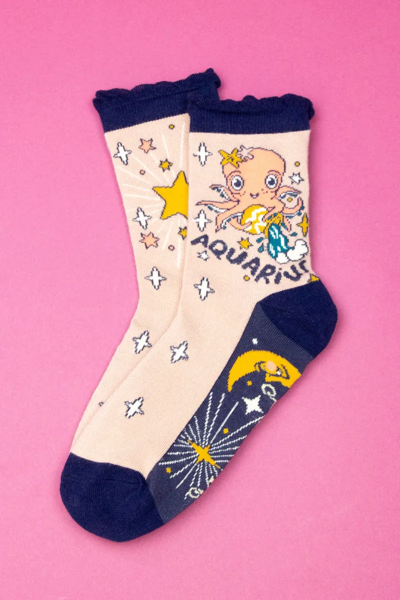 Powder Zodiac Socks Womens Aquarius-1