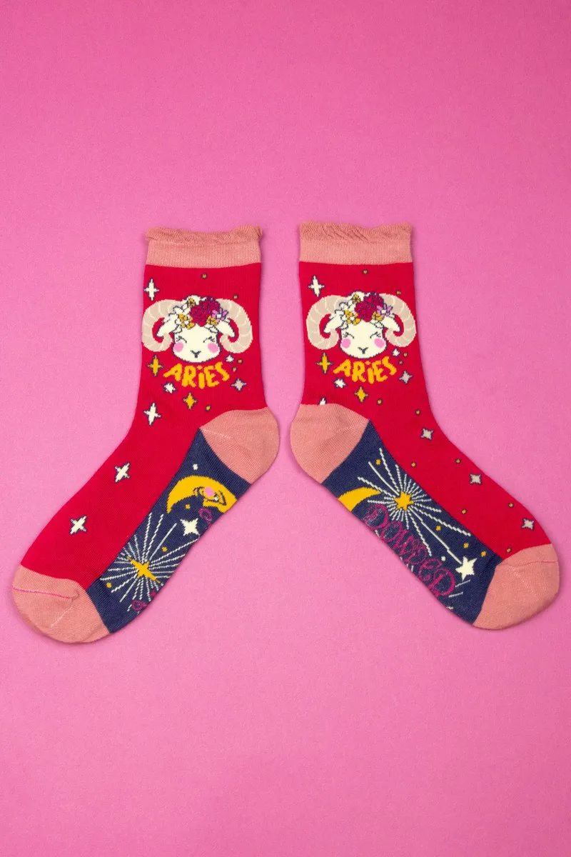 Powder Zodiac Socks Womens Aries
