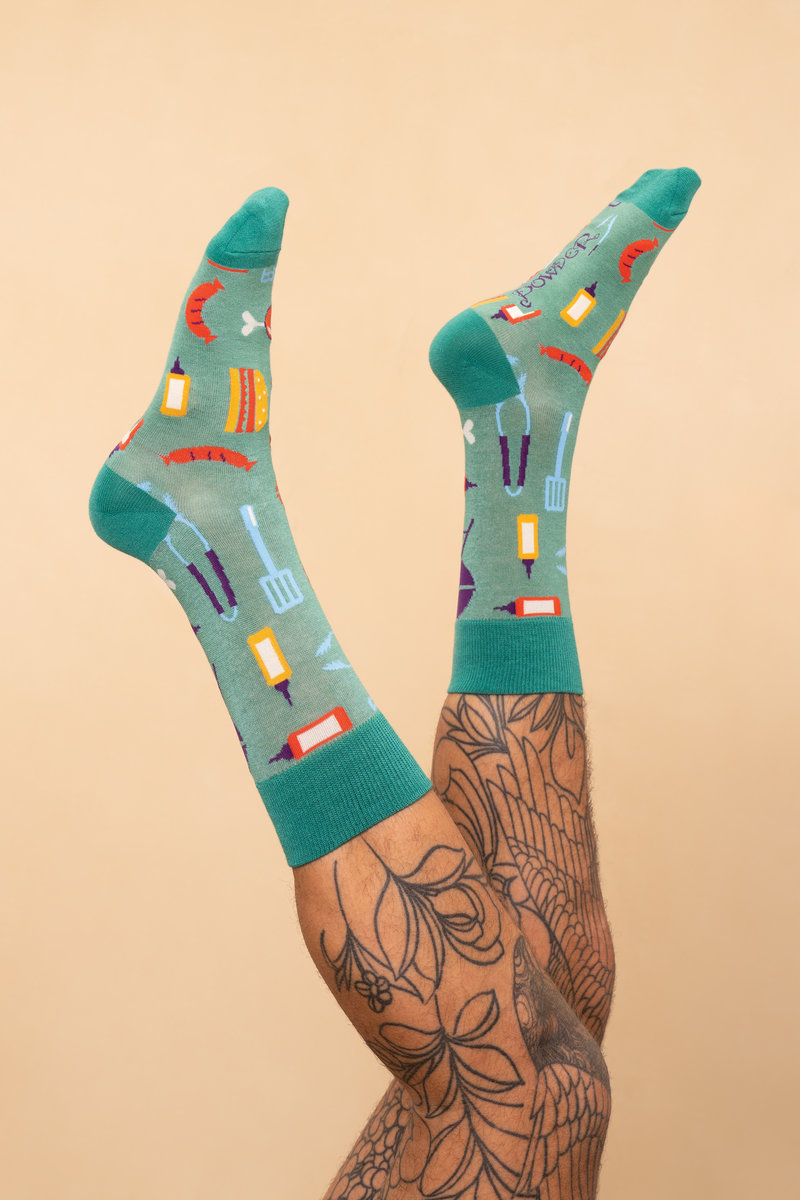 Powder BBQ Buddy Mens Socks in Sage