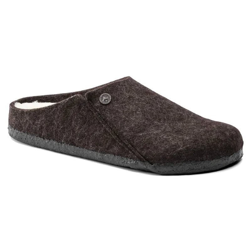 Birkenstock Zermatt Shearling Felt Slippers in Mocha