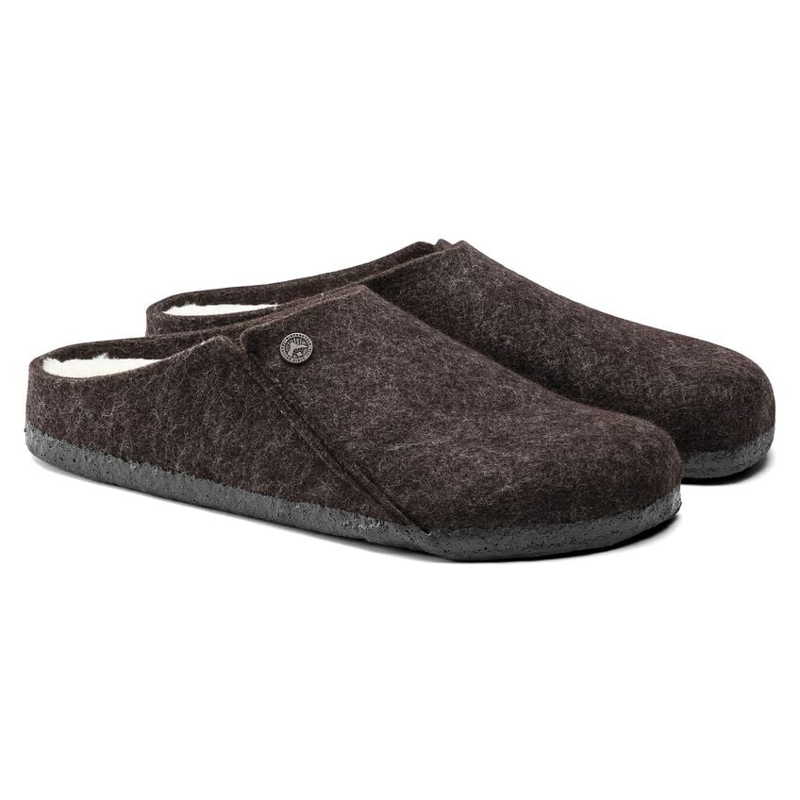 Birkenstock Zermatt Shearling Felt Slippers in Mocha-3
