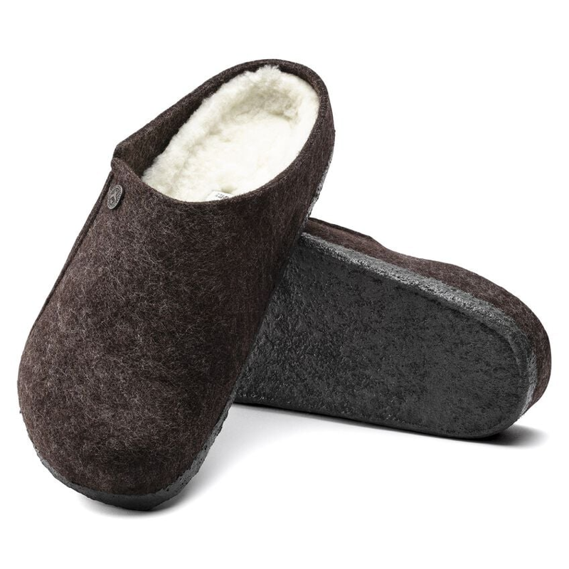 Birkenstock Zermatt Shearling Felt Slippers in Mocha-1