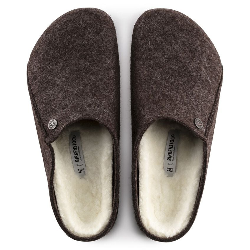 Birkenstock Zermatt Shearling Felt Slippers in Mocha-2