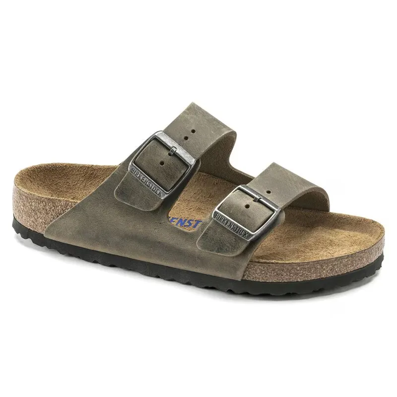 Birkenstock Arizona Soft Footbed Oiled Leather in Faded Khaki