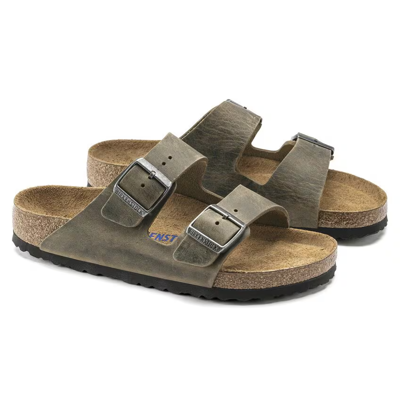 Birkenstock Arizona Soft Footbed Oiled Leather in Faded Khaki-4