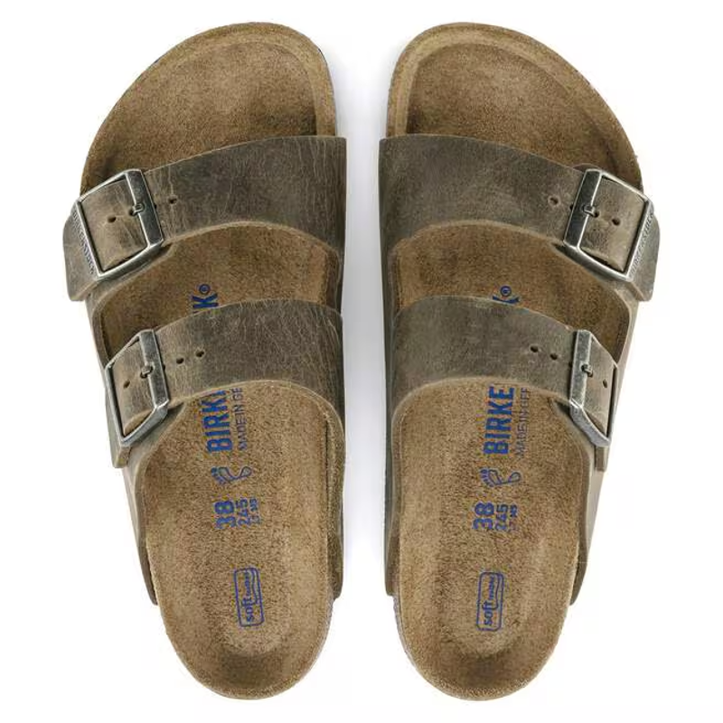 Birkenstock Arizona Soft Footbed Oiled Leather in Faded Khaki-1