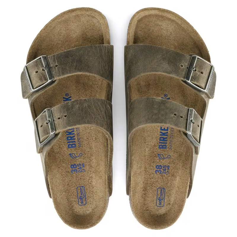 Birkenstock Arizona Soft Footbed Oiled Leather in Faded Khaki-3