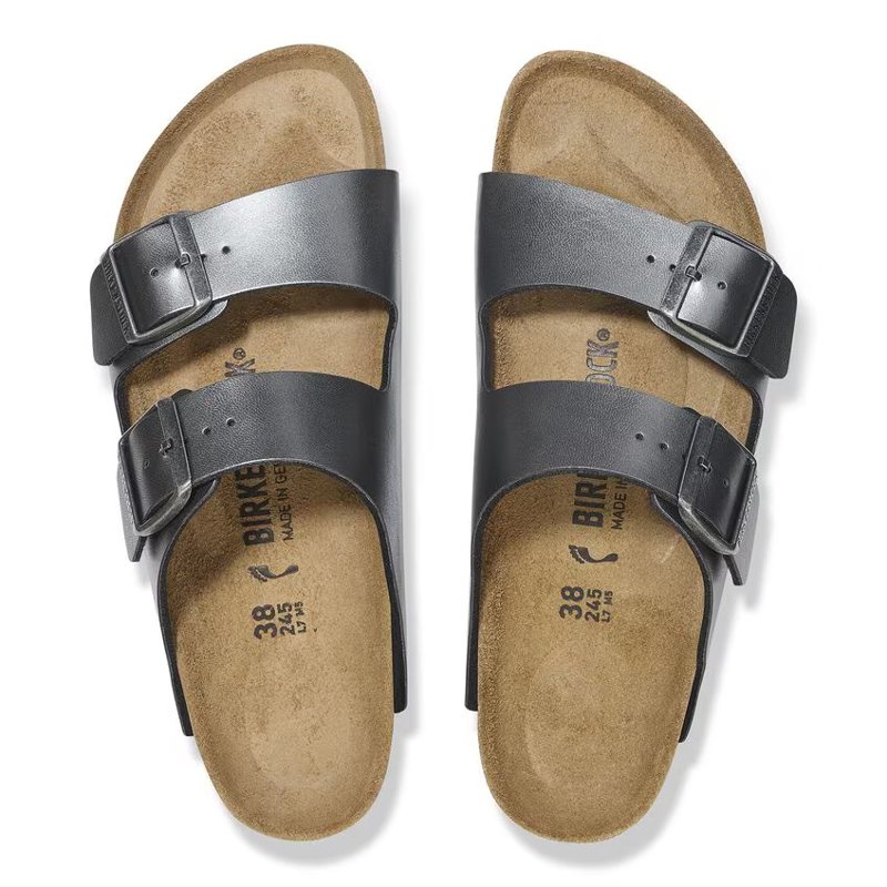 Birkenstock Arizona Birko-Flor in Metallic Black-4