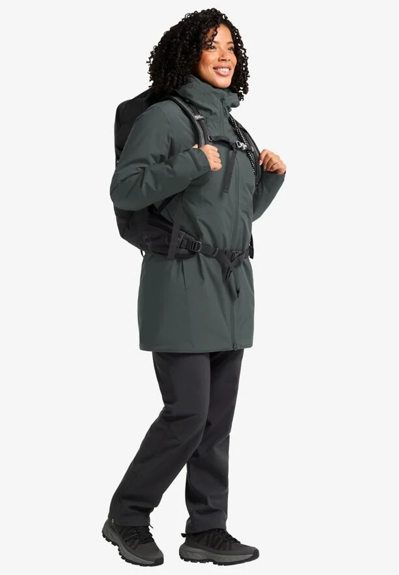 Jack Wolfskin Heidelstein Ins Waterproof Jacket Womens in Slate Green -2