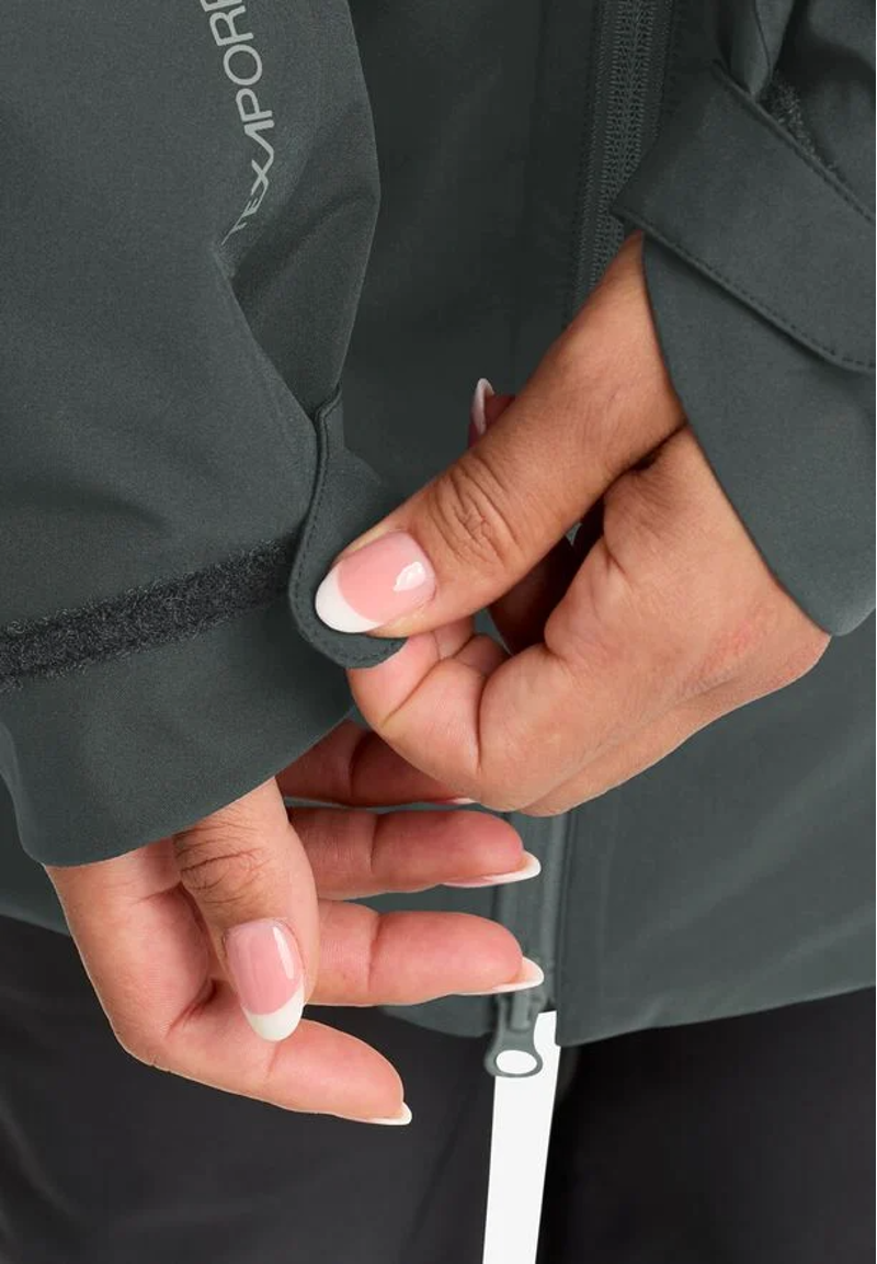 Jack Wolfskin Heidelstein Ins Waterproof Jacket Womens in Slate Green -4