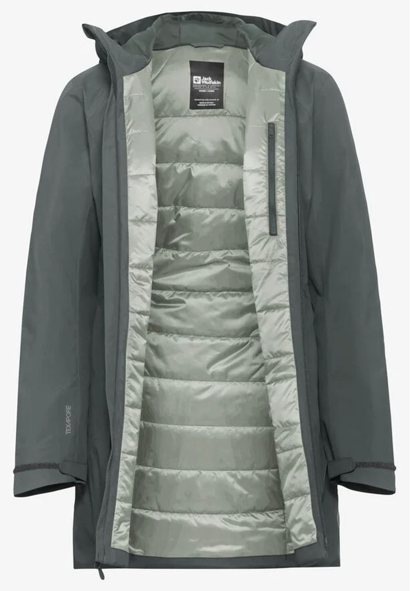 Jack Wolfskin Heidelstein Ins Waterproof Jacket Womens in Slate Green -5