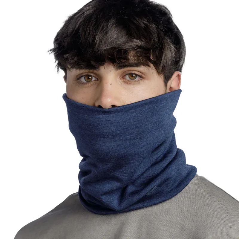 Buff Merino Heavyweight Neck Tube in Night Blue