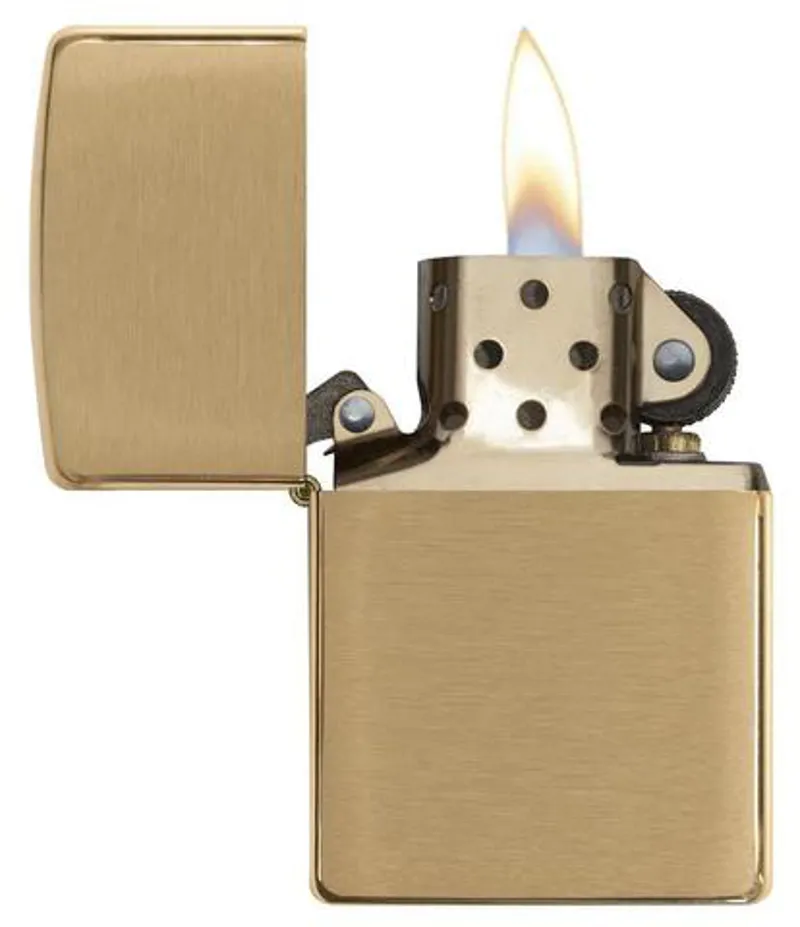Zippo Lighter Brushed Brass-1