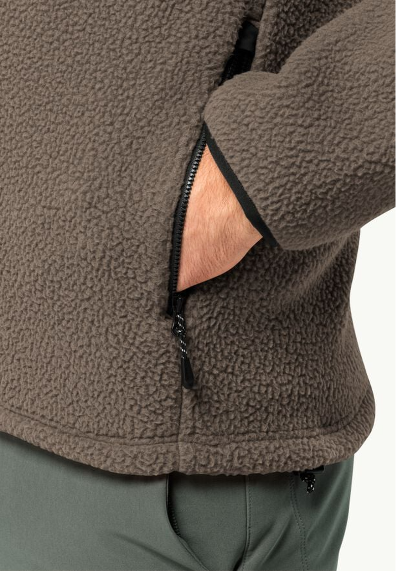 Jack Wolfskin Kammerg Pile FZ Mens Cold Coffee-3