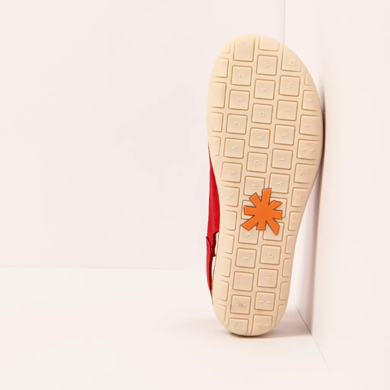 Art 1719 Rhodes Sandal Womens in Nobuck Red-2