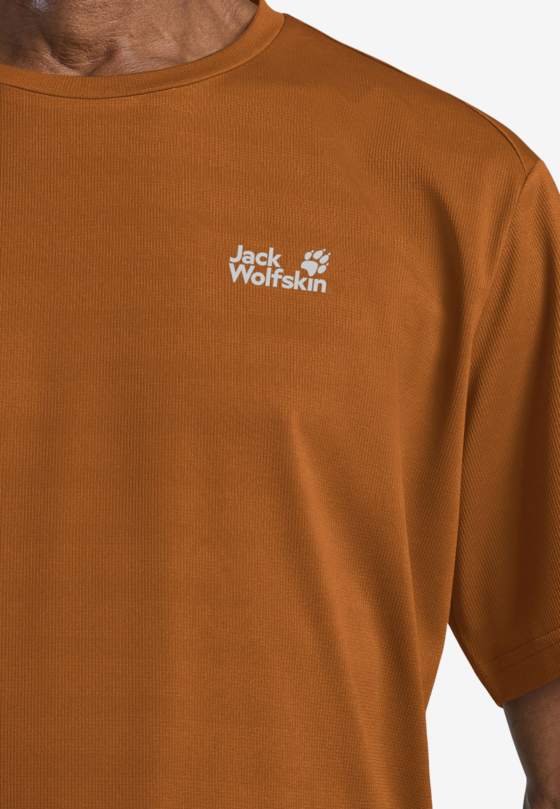 Jack Wolfskin Delgami S/S T-shirt Mens in Autumn Leaves-3