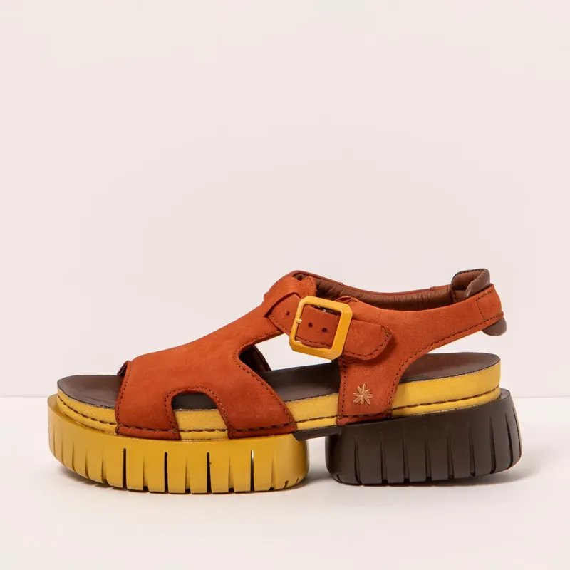 Art 1882 Madeira Sandal Womens in Nobuck Dark Orange