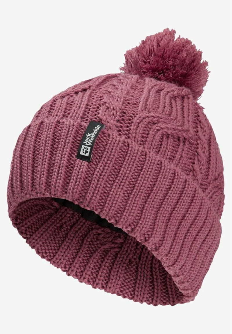 Jack Wolfskin  Pompom Beanie In Rasin