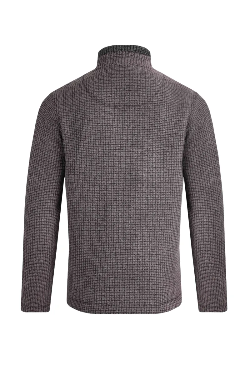 Weirdfish Newark 1/4 Zip Fleece Mens in Coffee-5